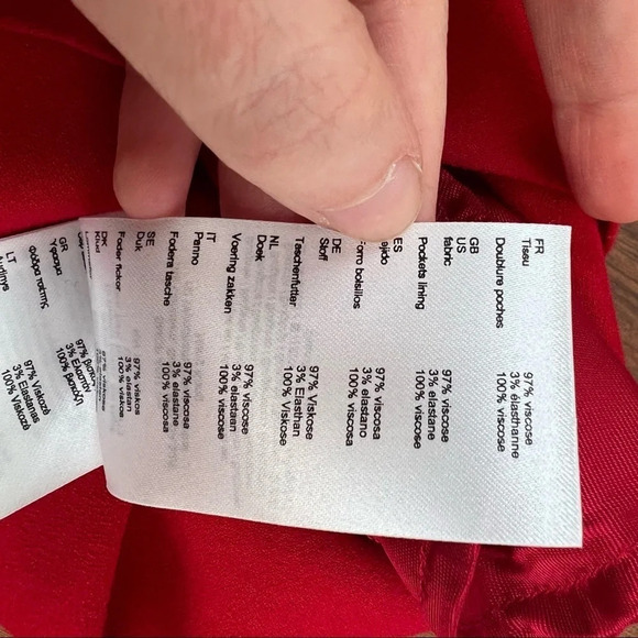 Maje Iona High Rise Paperbag Shorts Red 1 US S - Picture 6 of 6